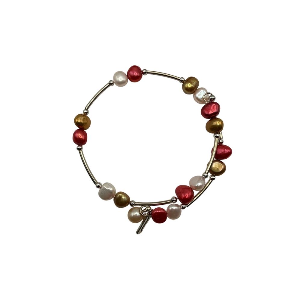 Vantel Pearls Multicolor Freshwater Pearl Wrap Bracelet